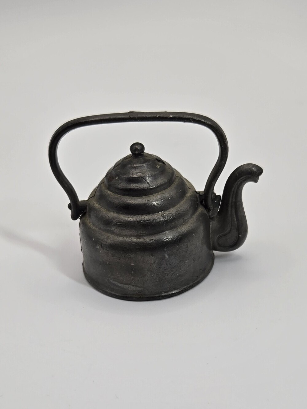 Vintage Pewter Cast Mold Tea Pot Doll House Miniature